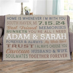 Relationship Memories Personalized 56x60 Woven Throw - 28024-A
