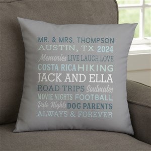 Relationship Memories Personalized 14-inch Throw Pillow - 28025-S