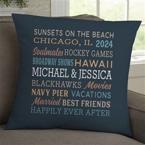 Relationship Memories Personalized 18-inch Velvet Throw Pillow - 28025-LV