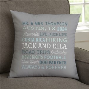 Relationship Memories Personalized 14-inch Velvet Throw Pillow - 28025-SV