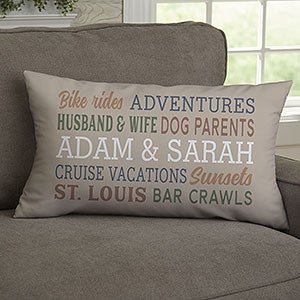 Relationship Memories Personalized Lumbar Throw Pillow - 28025-LB