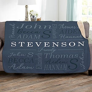 Family Is Everything Personalized 50x60 Sherpa Blanket - 28026-S