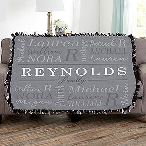 Family Is Everything Personalized 50x60 Tie Blanket - 28026-T