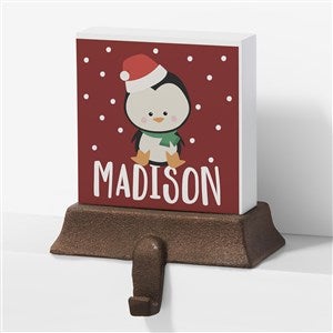 Holly Jolly Penguin Personalized Christmas Stocking Holder - 28051-P
