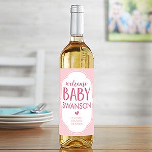 Its A Girl! Personalized New Baby Wine Bottle Label - 28080
