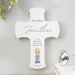 Precious Moments® His First Communion Personalized Cross - 5x7 - 28108