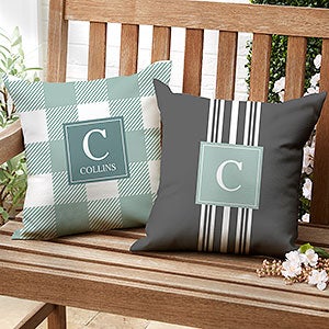 Modern Farmhouse Custom Pattern Personalized Outdoor Throw Pillow - 16”x 16” - 28117