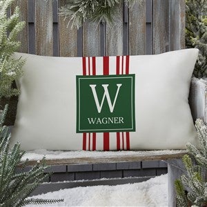 Holiday Custom Pattern Personalized Lumbar Outdoor Throw Pillow- 12” x 22” - 28119-LB