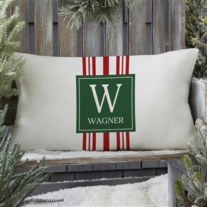 Holiday Custom Pattern Personalized Lumbar Outdoor Throw Pillow - 12x22 - 28119-LB