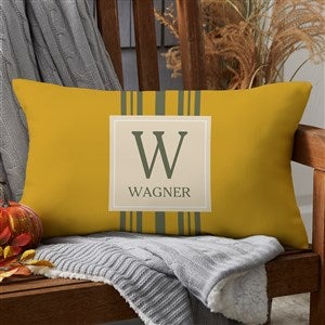 Fall Harvest Custom Pattern Personalized Lumbar Outdoor Throw Pillow- 12” x 22” - 28121-LB