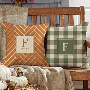 Fall Harvest Custom Pattern Personalized Outdoor Throw Pillow- 16”x 16” - 28121