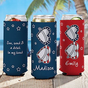 Patriotic Sunnies philoSophies® Personalized Slim Can Holder - 28123