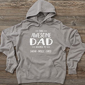 This Awesome Dad Belongs To Personalized Hanes® Adult ComfortWash™ Hoodie - 28124-CWHS