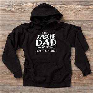 This Awesome Dad Belongs To Personalized Hanes® Adult ComfortWash™ Hoodie - 28124-CWHS