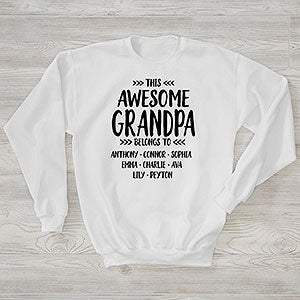 This Awesome Dad Belongs To Personalized Hanes Crewneck Sweatshirt - 28124-S