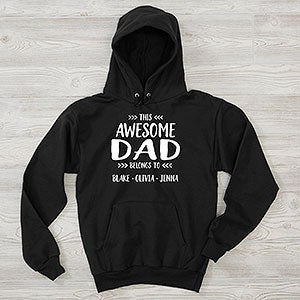 This Awesome Dad Belongs To Personalized Hanes Hooded Sweatshirt - 28124-BS
