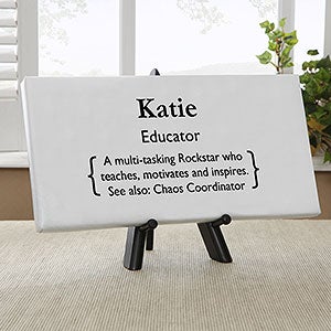 Teacher Definition Personalized Canvas Print- 5½" x 11" - 28147