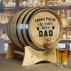 Worlds Best Dad Personalized 2 Liter Whiskey Barrel - 28172D