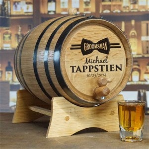 Groomsman Bowtie Personalized Whiskey Barrel - 28173D