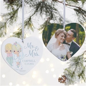 Precious Moments Wedding Personalized Heart Ornament - 2 Sided Matte - 28178-2L