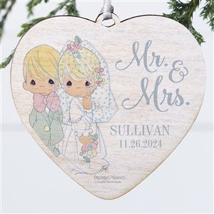Precious Moments Wedding Personalized Heart Ornament - 1 Sided Wood - 28178-1W