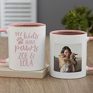My Kids Have Paws Personalized Coffee Mug 11 oz Pink - 28213-P