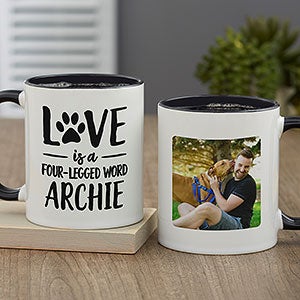 Love is a Four-Legged Word Personalized Coffee Mug 11 oz Black - 28215-B