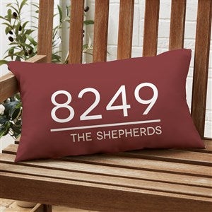Home Address Personalized Lumbar Outdoor Throw Pillow - 12x22 - 28234-LB