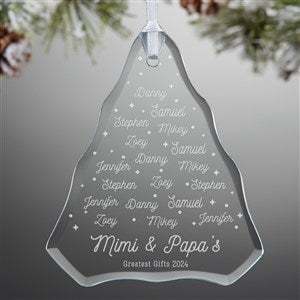 Grandkids Christmas Tree Engraved Glass Ornament - 28243