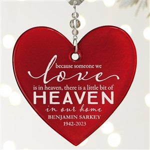 Heaven In Our Home Personalized Metallic Red Glass Heart Ornament - 28248