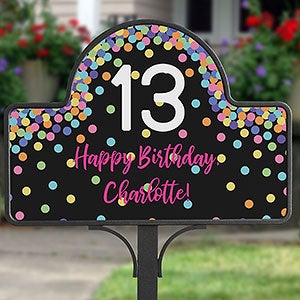 Birthday Confetti Personalized Magnetic Garden Sign - 28266