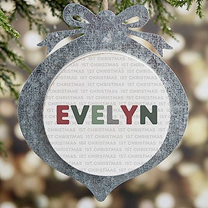 Delicate Name Galvanized Baby Christmas Ornament - Christmas - 28268-C