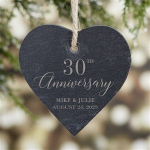 Anniversary Engraved Slate Heart Ornament - 28271