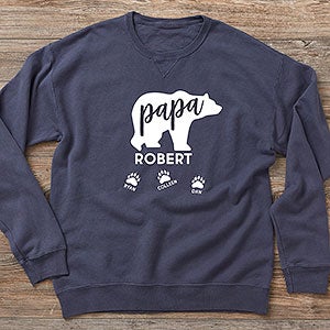 Papa Bear Personalized Hanes Adult ComfortWash Sweatshirt - 28273-CWS