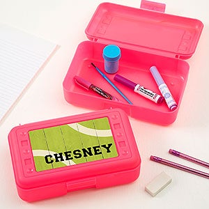 Tennis Personalized Pink Pencil Box - 28314-P