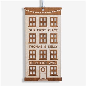 Our First Place Personalized Whitewash Wood Ornament - 28319-W