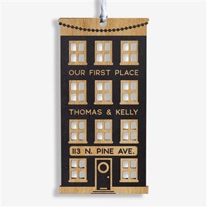 Our First Place Personalized Black Wood Ornament - 28319-BLK