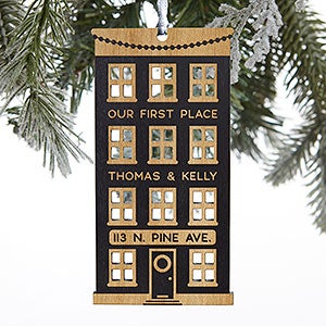 Our First Place Personalized Black Wood Ornament - 28319-BLK