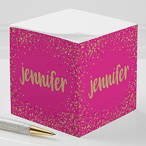 Sparkling Name Personalized Paper Note Cube - 28321