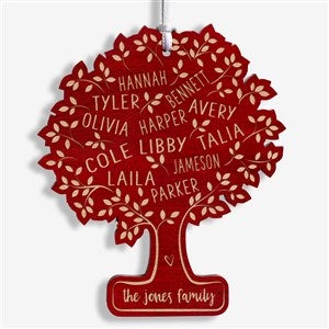 Family Tree Of Life Personalized Red Maple Wood Ornament - 28322-R