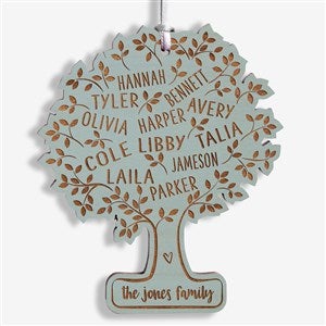 Family Tree Of Life Personalized Blue Stain Wood Ornament - 28322-B