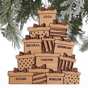 Christmas Presents Personalized Natural Wood Ornament - 28323-N