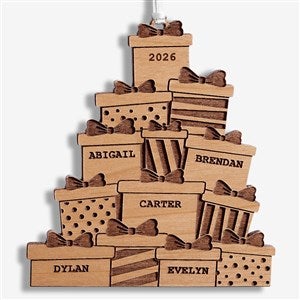 Christmas Presents Personalized Natural Wood Ornament - 28323-N