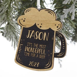 Beer Mug Engraved Black Stain Wood Ornament - 28330-BLK