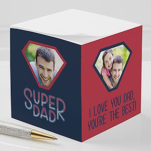 Super Dad Personalized Photo Paper Note Cube - 28336-4