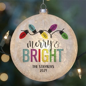Merry & Bright Family Lightable Frosted Glass Ornament - 28347