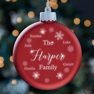 Winter Cheer Personalized LED Red Glass Holiday Ornament - 28351