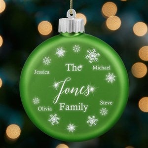 Winter Cheer Personalized LED Green Glass Holiday Ornament - 28351-G