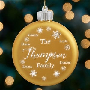 Winter Cheer Personalized LED Gold Glass Holiday Ornament - 28351-GD