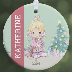 Precious Moments All Is Bright Personalized Girl Ornament - 1 Sided Glossy - 28356-1S